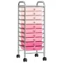Portable storage cart with 10 plastic drawers in pink ombre by , Cargo forklifts - Ref: Foro24-320404, Price: 71,61 €, Discou...