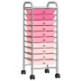 Portable storage cart with 10 plastic drawers in pink ombre by , Cargo forklifts - Ref: Foro24-320404, Price: 68,93 €, Discou...