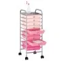 Portable storage cart with 10 plastic drawers in pink ombre by , Cargo forklifts - Ref: Foro24-320404, Price: 71,61 €, Discou...