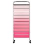Portable storage cart with 10 plastic drawers in pink ombre by , Cargo forklifts - Ref: Foro24-320404, Price: 68,93 €, Discou...