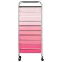Portable storage cart with 10 plastic drawers in pink ombre by , Cargo forklifts - Ref: Foro24-320404, Price: 71,61 €, Discou...
