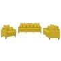 Yellow velvet 3-piece sofa set with cushions by , Sofas - Ref: Foro24-3201686, Price: 568,31 €, Discount: %