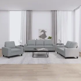 3-piece light gray fabric sofa set by , Sofas - Ref: Foro24-3201866, Price: 656,28 €, Discount: %