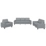 Juego de sofás 3 piezas tela gris claro de , Sofás - Ref: Foro24-3201866, Precio: 711,59 €, Descuento: %