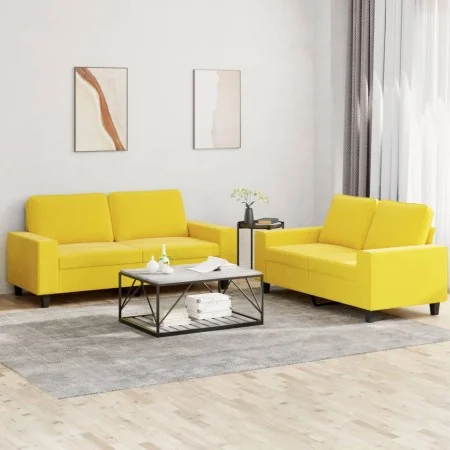 2-piece light yellow fabric sofa set by , Sofas - Ref: Foro24-3201887, Price: 446,91 €, Discount: %