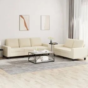 2-piece cream-colored fabric sofa set by , Sofas - Ref: Foro24-3201900, Price: 505,61 €, Discount: %