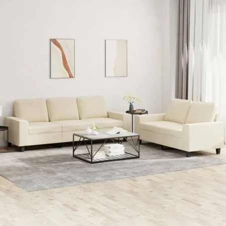 2-piece cream-colored fabric sofa set by , Sofas - Ref: Foro24-3201900, Price: 505,61 €, Discount: %