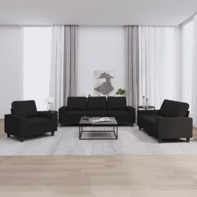 3-piece black fabric sofa set by , Sofas - Ref: Foro24-3201870, Price: 723,59 €, Discount: %