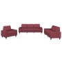 3-piece sofa set in burgundy fabric by , Sofas - Ref: Foro24-3201872, Price: 673,11 €, Discount: %