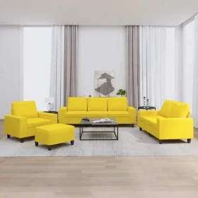 Set aus 4-teiligen Sofas aus hellgelbem Stoff von , Sofas - Ref: Foro24-3201879, Preis: 779,43 €, Rabatt: %