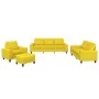 4-piece light yellow fabric sofa set by , Sofas - Ref: Foro24-3201879, Price: 779,43 €, Discount: %