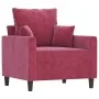 Three-piece velvet sofa set with red wine cushions by , Sofas - Ref: Foro24-3201684, Price: 579,83 €, Discount: %