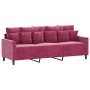 Three-piece velvet sofa set with red wine cushions by , Sofas - Ref: Foro24-3201684, Price: 613,17 €, Discount: %
