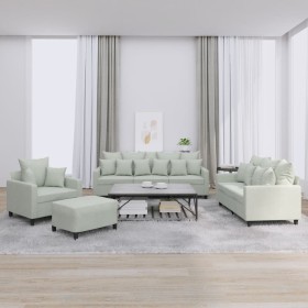 Set of sofas with 4 light gray velvet cushions by , Sofas - Ref: Foro24-3201690, Price: 596,81 €, Discount: %