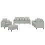 Set of sofas with 4 light gray velvet cushions by , Sofas - Ref: Foro24-3201690, Price: 661,57 €, Discount: %