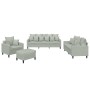 Set von Sofas mit 4 Stück Kissen hellgrauer Samt von , Sofas - Ref: Foro24-3201690, Preis: 596,81 €, Rabatt: %