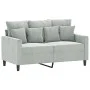 Set of sofas with 4 light gray velvet cushions by , Sofas - Ref: Foro24-3201690, Price: 661,57 €, Discount: %