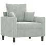 Set of sofas with 4 light gray velvet cushions by , Sofas - Ref: Foro24-3201690, Price: 661,57 €, Discount: %