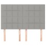 Cabeceros 4 unidades tela gris claro 72x5x78/88 cm