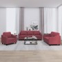 Juego de sofás con cojines 3 piezas tela rojo tinto de , Sofás - Ref: Foro24-3201776, Precio: 661,31 €, Descuento: %