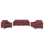Juego de sofás con cojines 3 piezas tela rojo tinto de , Sofás - Ref: Foro24-3201776, Precio: 661,31 €, Descuento: %