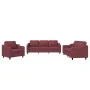Three-piece sofa set with red wine fabric cushions by , Sofas - Ref: Foro24-3201776, Price: 677,72 €, Discount: %