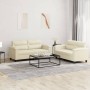 Sofagarnitur mit 2 Stück Kissen Kunstleder creme von , Sofas - Ref: Foro24-3202363, Preis: 508,35 €, Rabatt: %