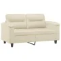 Juego de sofás con cojines 2 piezas cuero sintético crema de , Sofás - Ref: Foro24-3202363, Precio: 473,42 €, Descuento: %