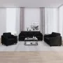 Three-piece sofa set with black fabric cushions by , Sofas - Ref: Foro24-3201774, Price: 622,09 €, Discount: %