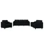 Three-piece sofa set with black fabric cushions by , Sofas - Ref: Foro24-3201774, Price: 622,09 €, Discount: %