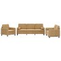 Three-piece brown velvet sofa set with cushions by , Sofas - Ref: Foro24-3201961, Price: 657,74 €, Discount: %