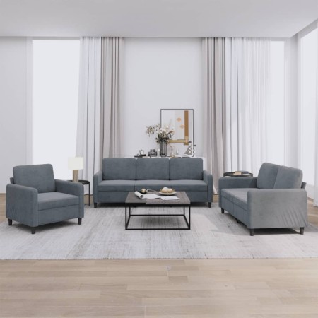 Dreiteiliges dunkelgraues Samtsofa-Set von , Sofas - Ref: Foro24-3201935, Preis: 588,67 €, Rabatt: %