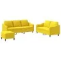 3-piece sofa set with light yellow fabric cushions by , Sofas - Ref: Foro24-3201847, Price: 463,13 €, Discount: %