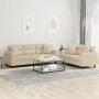 2-piece sofa set with cream microfiber fabric cushions by , Sofas - Ref: Foro24-3202354, Price: 580,98 €, Discount: %