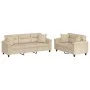 2-piece sofa set with cream microfiber fabric cushions by , Sofas - Ref: Foro24-3202354, Price: 580,98 €, Discount: %