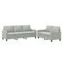 Sofagarnitur mit 2 Stück hellgrauen Samtkissen von , Sofas - Ref: Foro24-3201516, Preis: 477,33 €, Rabatt: %
