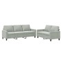 Sofagarnitur mit 2 Stück hellgrauen Samtkissen von , Sofas - Ref: Foro24-3201516, Preis: 476,84 €, Rabatt: %