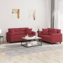 Sofagarnitur mit 2 Stück Kissen Kunstleder rot rot von , Sofas - Ref: Foro24-3202375, Preis: 511,90 €, Rabatt: %