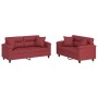 Sofagarnitur mit 2 Stück Kissen Kunstleder rot rot von , Sofas - Ref: Foro24-3202375, Preis: 511,90 €, Rabatt: %