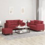 Set Sofas mit Kissen 3 Stück Kunstleder rot rot von , Sofas - Ref: Foro24-3202380, Preis: 566,95 €, Rabatt: %