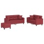 Set Sofas mit Kissen 3 Stück Kunstleder rot rot von , Sofas - Ref: Foro24-3202380, Preis: 566,95 €, Rabatt: %
