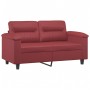 3-piece red wine faux leather sofa set with cushions by , Sofas - Ref: Foro24-3202380, Price: 566,95 €, Discount: %