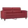3-piece red wine faux leather sofa set with cushions by , Sofas - Ref: Foro24-3202380, Price: 557,85 €, Discount: %