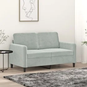 Light gray velvet 2-seater sofa, 120 cm by , Sofas - Ref: Foro24-359432, Price: 177,01 €, Discount: %