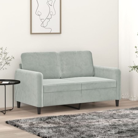 Light gray velvet 2-seater sofa, 120 cm by , Sofas - Ref: Foro24-359432, Price: 179,26 €, Discount: %