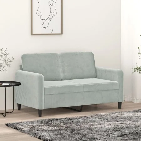 Light gray velvet 2-seater sofa, 120 cm by , Sofas - Ref: Foro24-359432, Price: 177,01 €, Discount: %