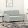 Light gray velvet 2-seater sofa, 120 cm by , Sofas - Ref: Foro24-359432, Price: 177,01 €, Discount: %