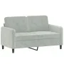 Light gray velvet 2-seater sofa, 120 cm by , Sofas - Ref: Foro24-359432, Price: 177,01 €, Discount: %