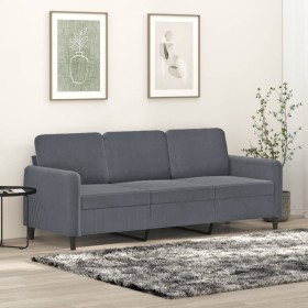 Dark gray velvet 3-seater sofa, 180 cm by , Sofas - Ref: Foro24-359453, Price: 263,68 €, Discount: %