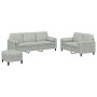 Set von Sofas mit 3 Stück Kissen hellgrauer Samt von , Sofas - Ref: Foro24-3202044, Preis: 497,44 €, Rabatt: %